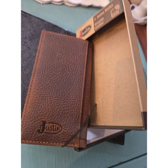 Justin Mens Rodeo Wallet Brown Suede Leather Money Clip 24010767W3 - Picture 3 of 4